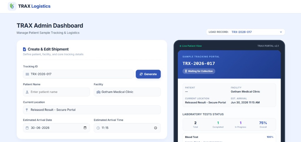 TRAX Logistics Admin Dashboard
